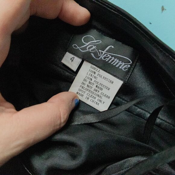 La Femme Black Silver Chiffon Layered Micro Mini Strapless Dress Size 4 #15853 - Picture 5 of 10